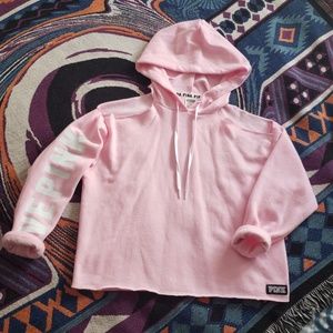 Vs Pink cropped hoodie cold shoulder